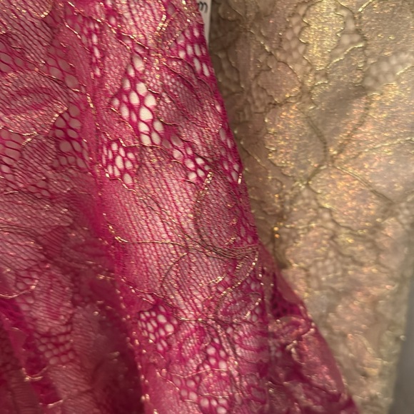 SHORT GLITTER PRINT V-NECK JUNIOR DRESS WITH POCKETS M & XL - NEW W/TAGS - Picture 6 of 7